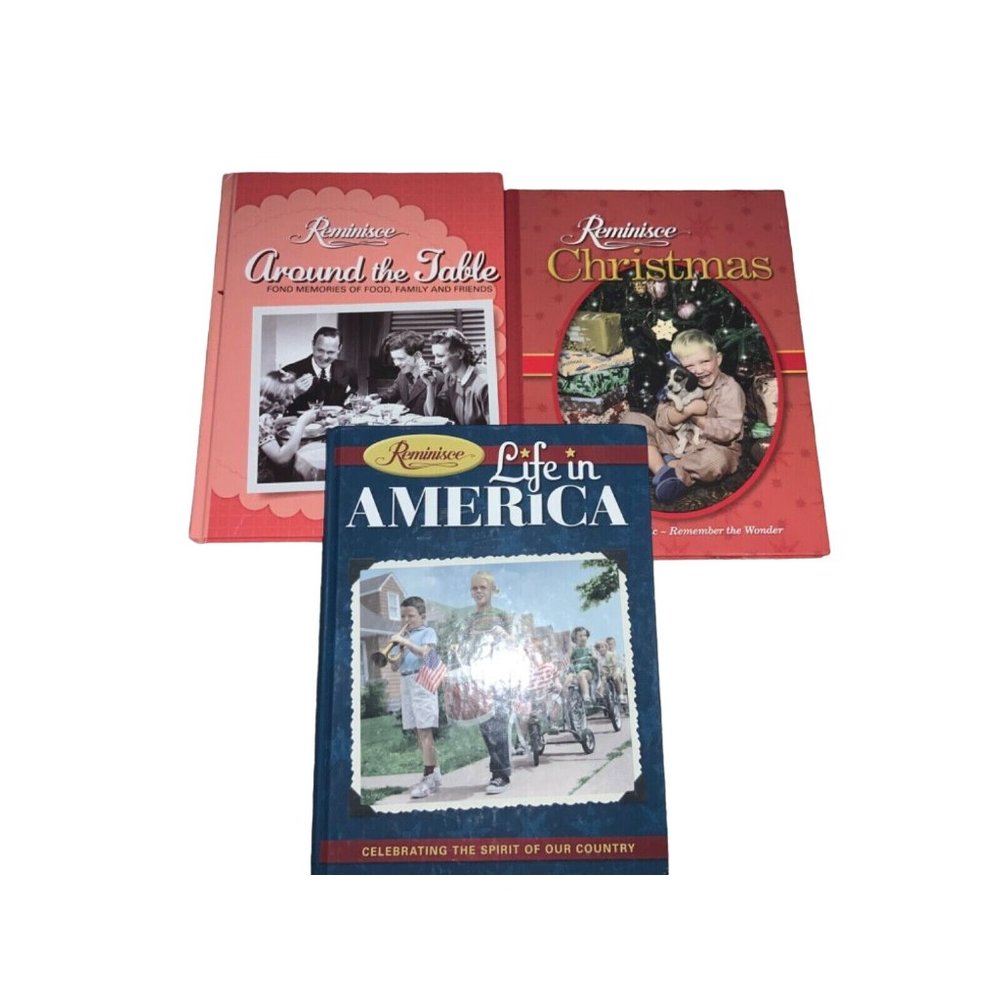 Reminisce Hardcover Books Set of 3 Christmas, Around the Table, Life in America